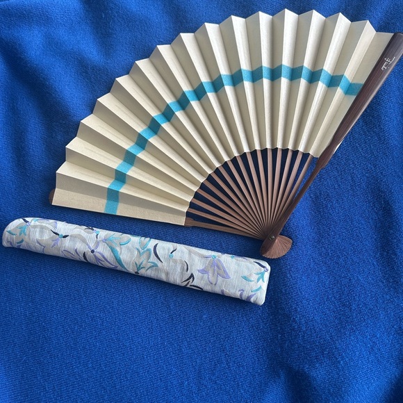 Emilio Pucci Accessories - Emilio Pucci Beige and Blue Hand Fan